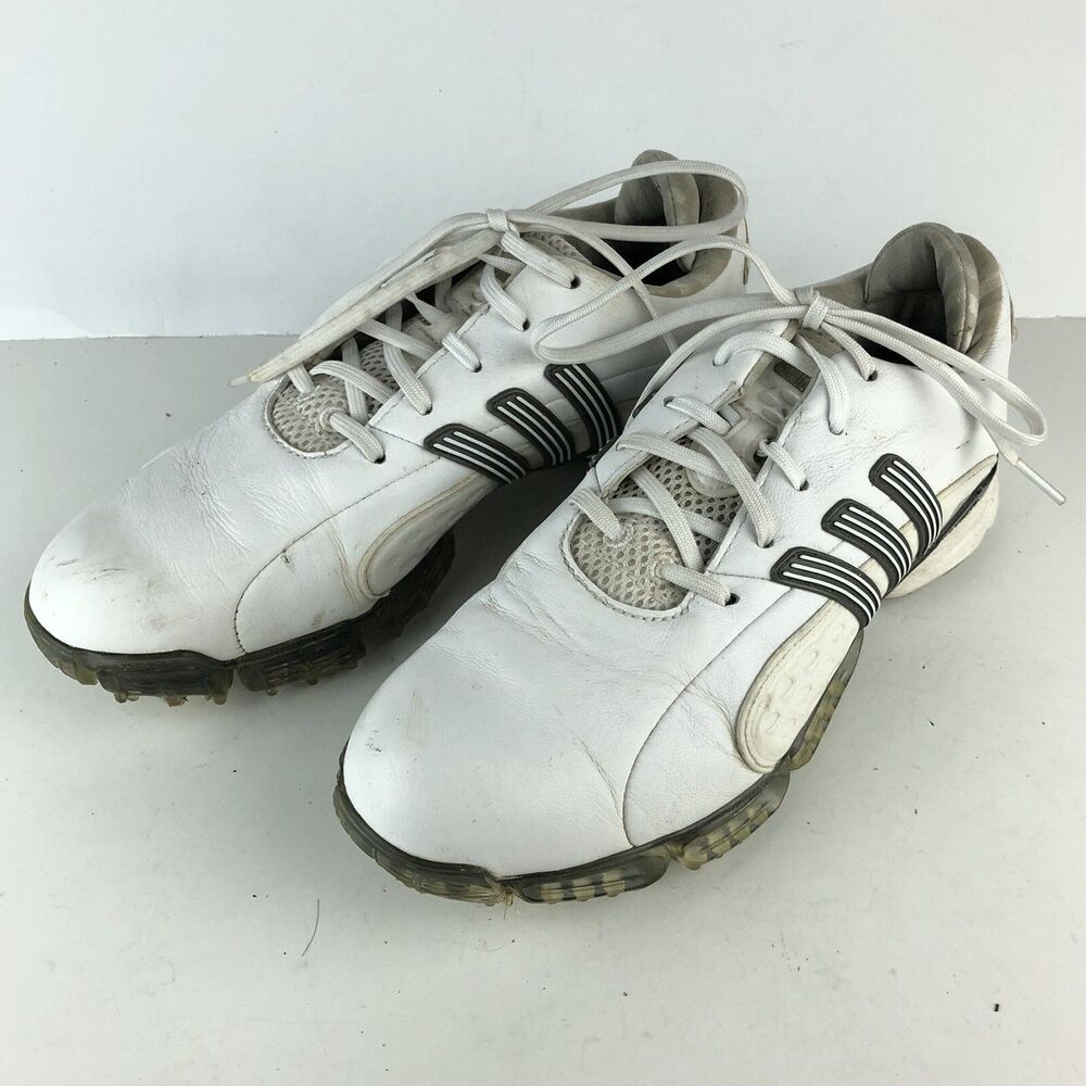 Adidas Powerband Chassis Traxion Golf Shoes 737860 White Gray Womens US 6.5